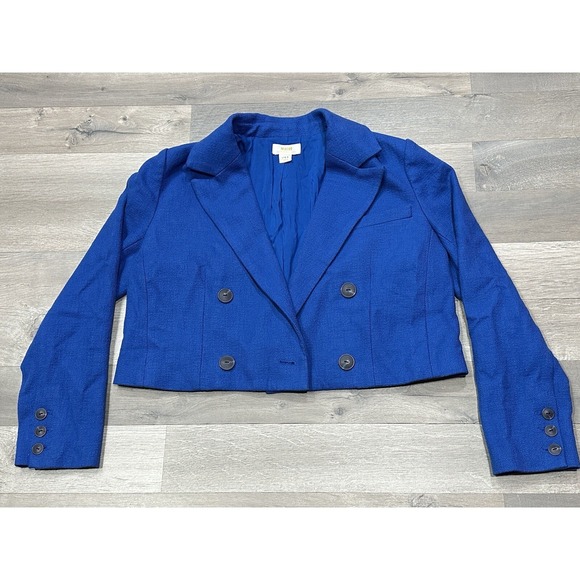 Anthropologie Jackets & Blazers - Anthropologie Womens Mare Mare Crop Double Breasted Royal Blue- Size MP (PETITE)